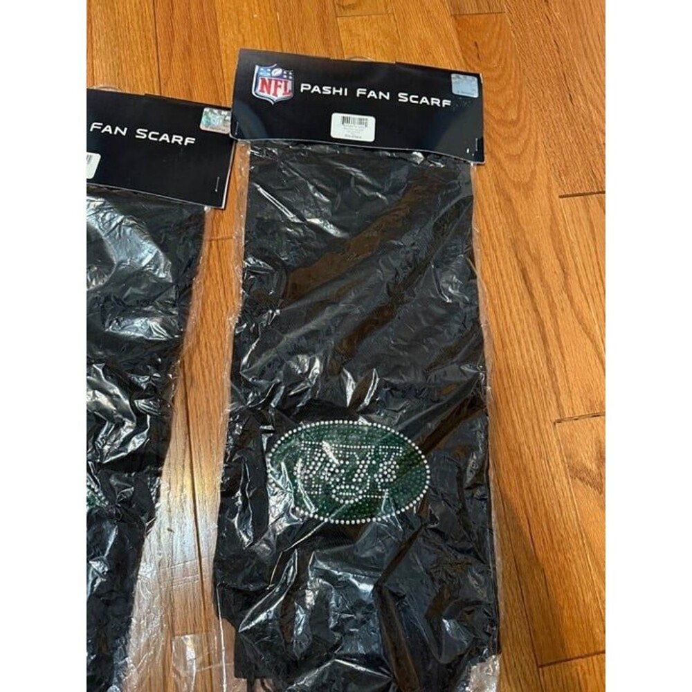 New York Jets NFL Pashi Fan Scarf Black Sequin Logo - Brand New NIB